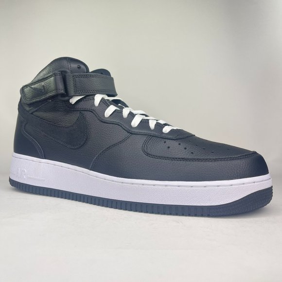 Nike Mens Air Force Mid Id By You Custom Black White Shoes Size